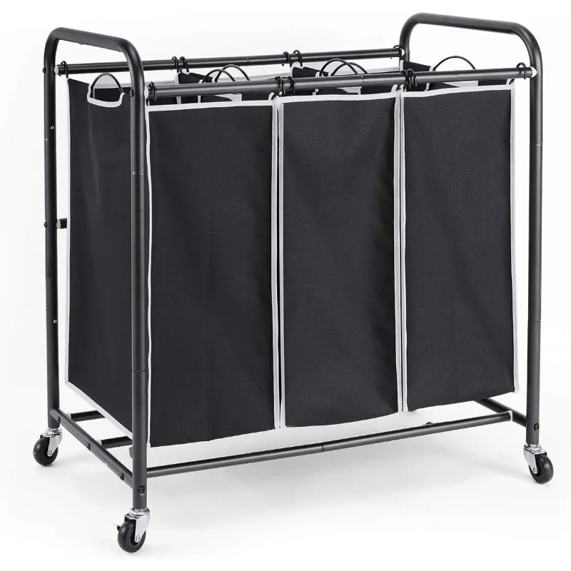 Laundry Sorter, 3 Compartment Laundry Hamper with Heavy Duty Rolling Lockable Wheels, Laundry Basket Organizer
Laundry Sorter, 3 Compartment Laundry Hamper with Heavy Duty Rolling Lockable Wheels, Laundry Basket Organizer
