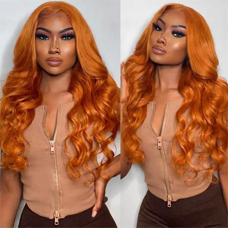 Cosplay Ginger Orange Body Wave High Quality 13x4 Transparent Lace Frontal Wigs Brazilian Colored Human Hair Wig For Women
Cosplay Ginger Orange Body Wave High Quality 13x4 Transparent Lace Frontal Wigs Brazilian Colored Human Hair Wig For Women