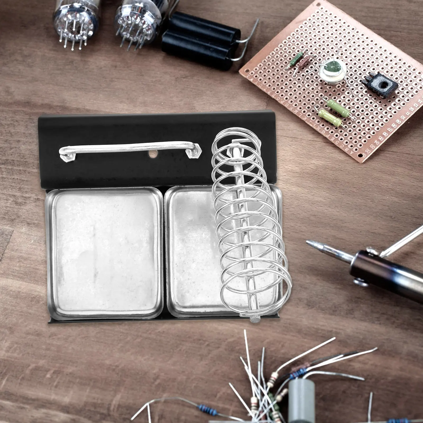 Double Slot Metal Soldering Iron Stand Heavy Duty Stable Detachable Holder for Hobbyists Electricians Wood Burning Tasks
Double Slot Metal Soldering Iron Stand Heavy Duty Stable Detachable Holder for Hobbyists Electricians Wood Burning Tasks