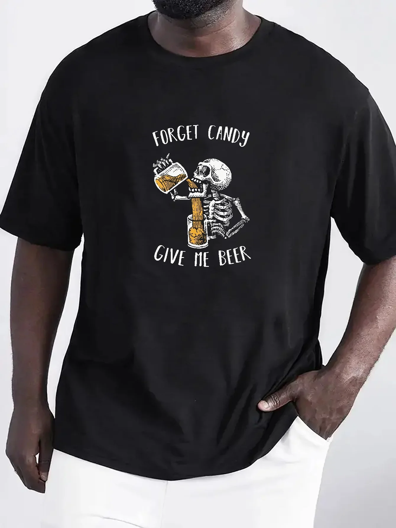 "Forget Candy Give the Beer" Humorous Skeleton Beer T-Shirt 100% Cotton O-Neck Short Sleeve Summer Casual Mens T-shirt
"Forget Candy Give the Beer" Humorous Skeleton Beer T-Shirt 100% Cotton O-Neck Short Sleeve Summer Casual Mens T-shirt