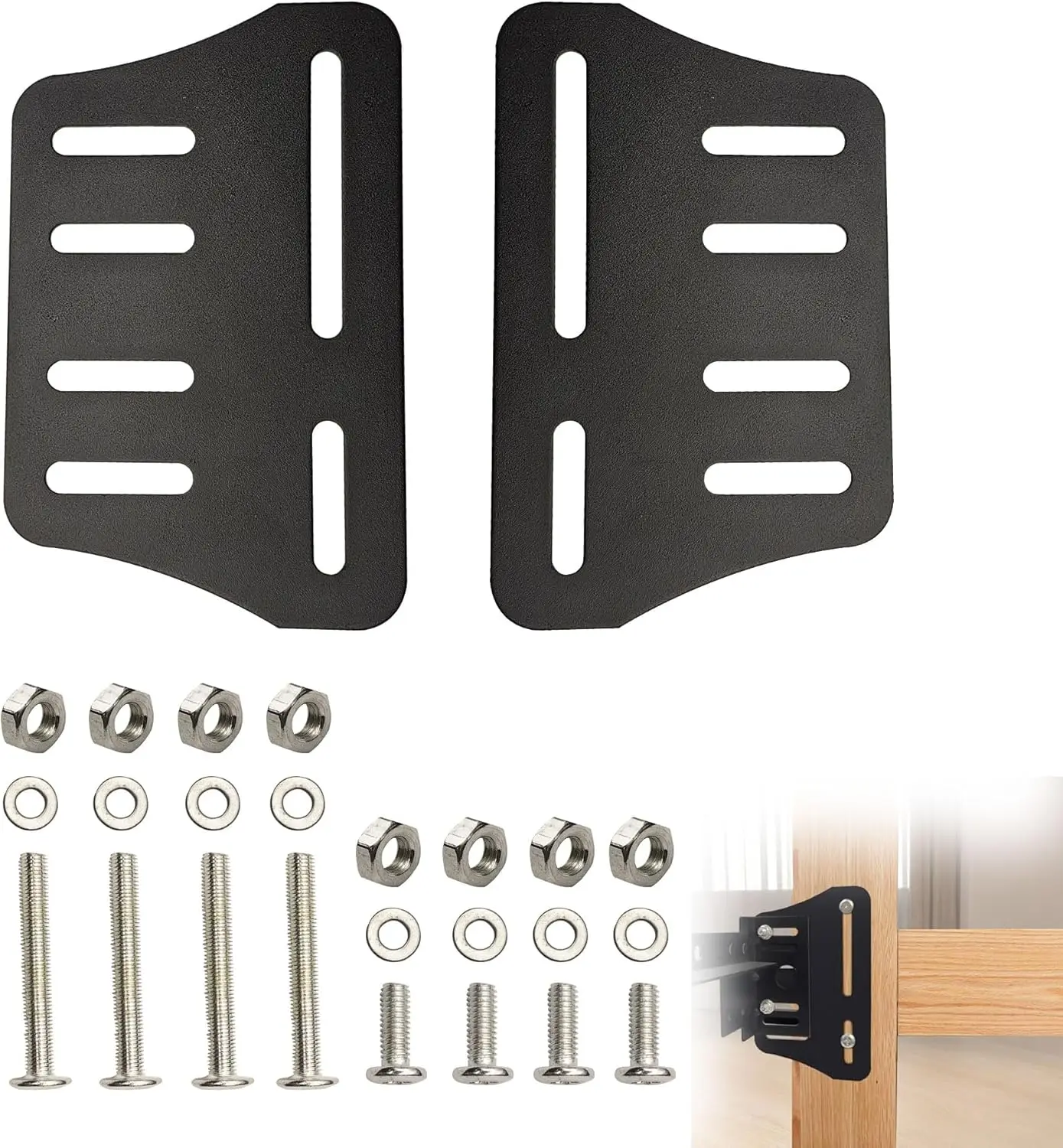 2Pcs Heavy Duty Bed Frame Brackets For Headboard And Footboard, Modi-Plate Pter/Connector For Bed Frame Modification
2Pcs Heavy Duty Bed Frame Brackets For Headboard And Footboard, Modi-Plate Pter/Connector For Bed Frame Modification