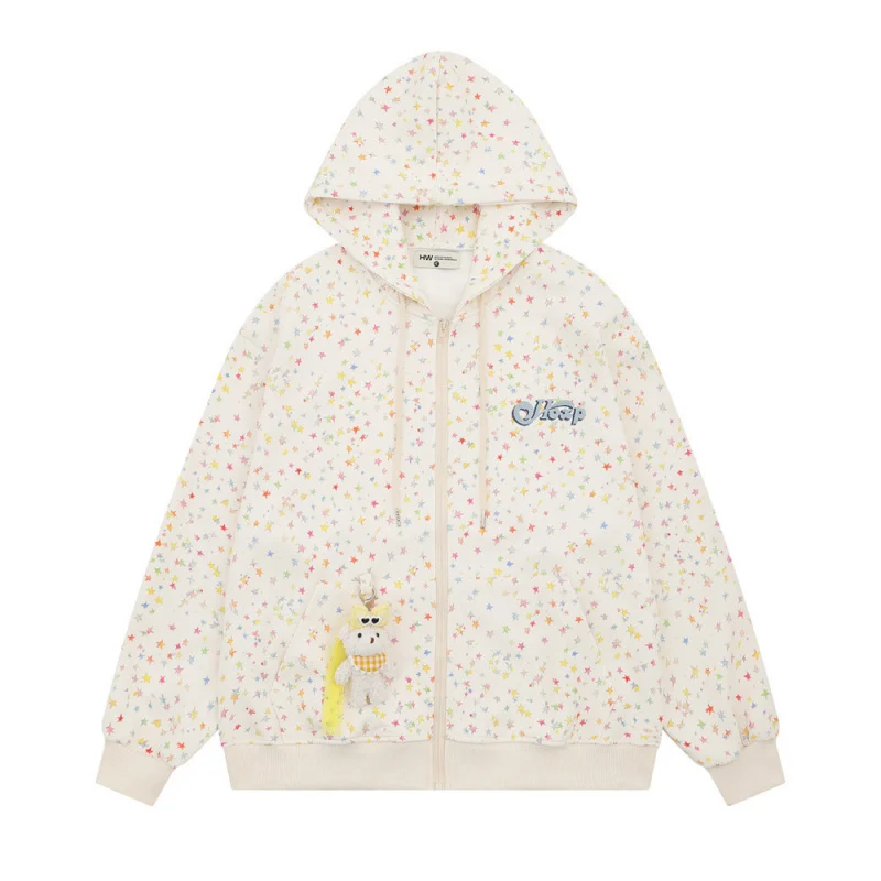 DAVIDSHAO EU US Size Top Quality Street Outdoor Wear Luxury Hip Hop Y2K Fun Printing Starry Zip Hoodie For Girl Women
DAVIDSHAO EU US Size Top Quality Street Outdoor Wear Luxury Hip Hop Y2K Fun Printing Starry Zip Hoodie For Girl Women