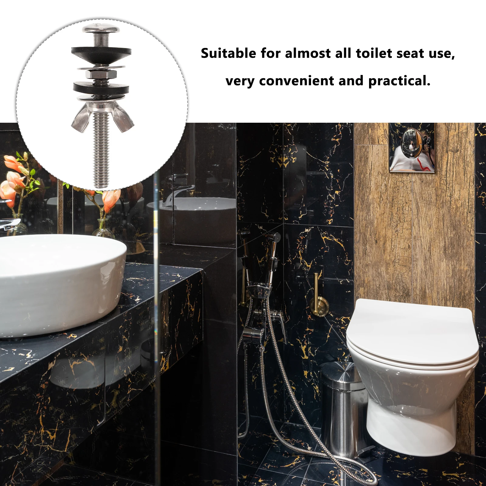 2 Sets Toilet Seat Bolts Screws Stainless Mounting Replacement Parts Accessories Bathroom Durability
2 Sets Toilet Seat Bolts Screws Stainless Mounting Replacement Parts Accessories Bathroom Durability