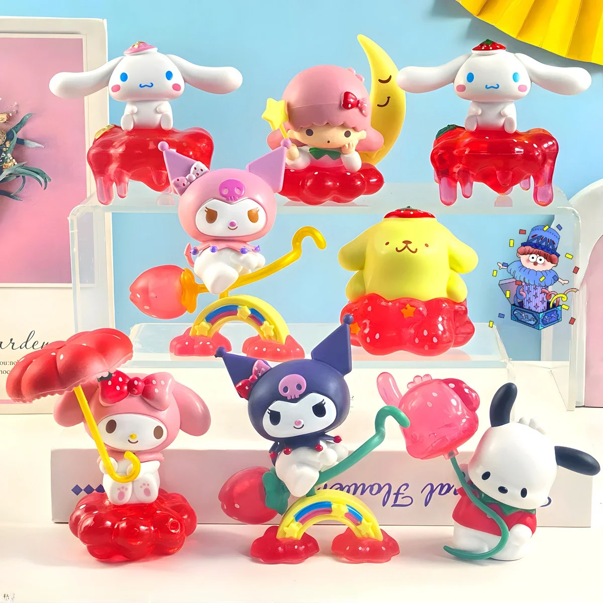 Модель куклы Sanrio Kuromi слепая коробка аниме фигурки Hello Kitty Melody Pochacco Cinnamoroll модель автомобиля орнамент
Модель куклы Sanrio Kuromi слепая коробка аниме фигурки Hello Kitty Melody Pochacco Cinnamoroll модель автомобиля орнамент