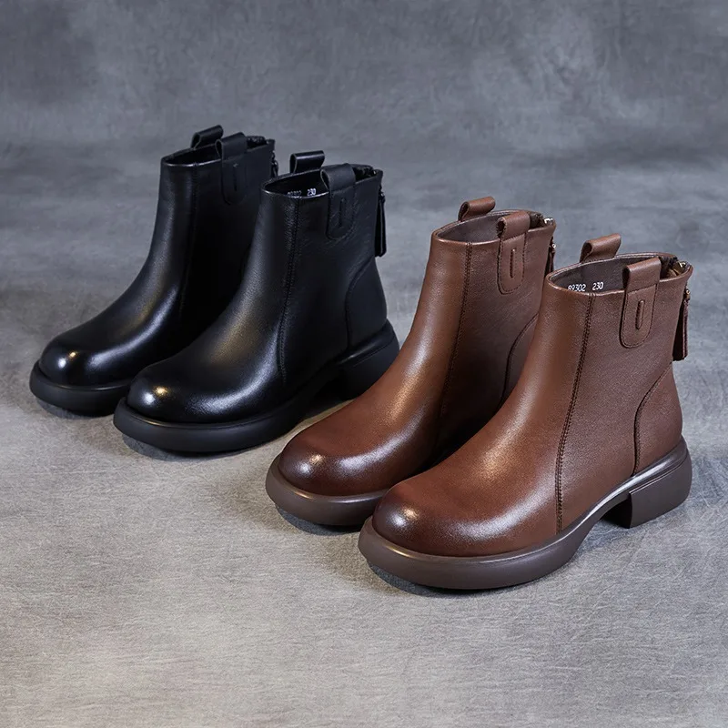 Women's Retro Genuine Leather Ankle Boots Chunky Heel Zipper Back Chelsea Booties Casual Platform Shoes For Women 2026
Women's Retro Genuine Leather Ankle Boots Chunky Heel Zipper Back Chelsea Booties Casual Platform Shoes For Women 2026