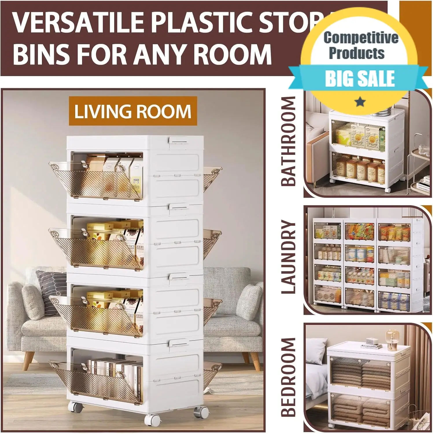 Durable 4-Tier Stackable Plastic Storage Bins - 67QT Stackable Storage Bins - Closet Organization Suitable For Bedroom, Organiza
Durable 4-Tier Stackable Plastic Storage Bins - 67QT Stackable Storage Bins - Closet Organization Suitable For Bedroom, Organiza