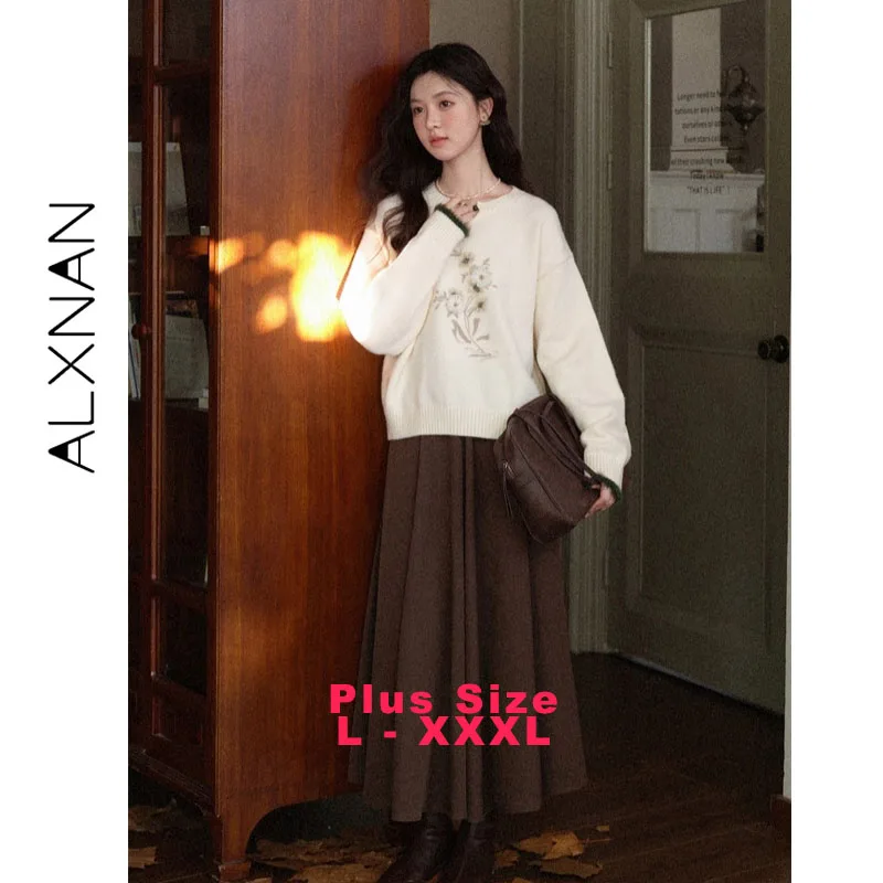 ALXNAN женский свитер больших размеров с цветочной вышивкой, пуловер с заниженными плечами, утолщенный теплый элегантный женский свитер D58119
ALXNAN женский свитер больших размеров с цветочной вышивкой, пуловер с заниженными плечами, утолщенный теплый элегантный женский свитер D58119