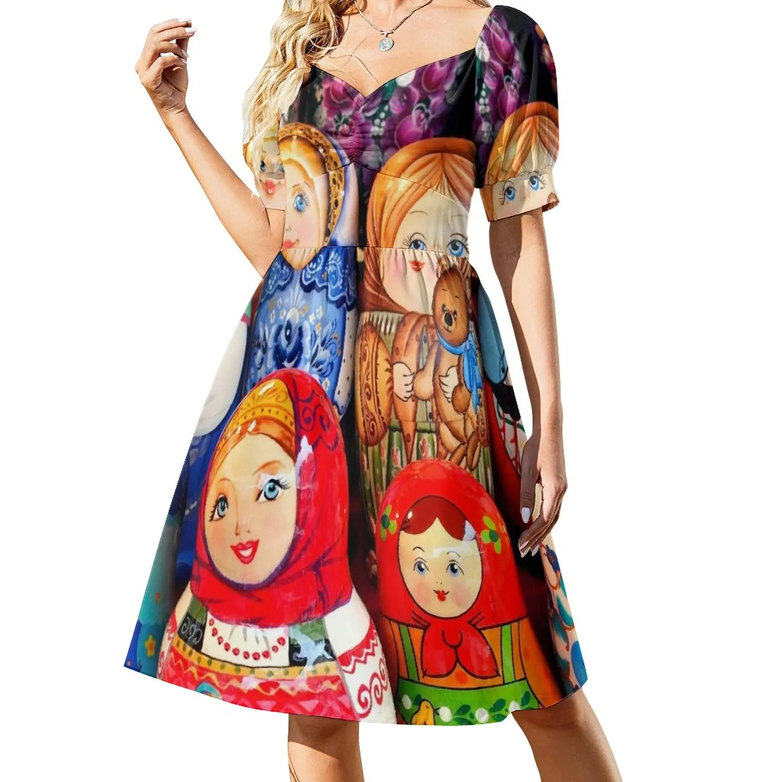 Matrioska Short-Sleeved Dress women's summer jumpsuit dress summer ladies dresses for special occasions woman dress
Matrioska Short-Sleeved Dress women's summer jumpsuit dress summer ladies dresses for special occasions woman dress