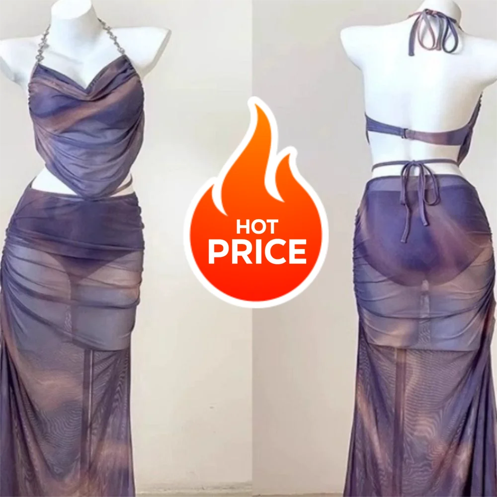 Long Dress Sexy Bikini Small Chest Split Skirt Three-Piece Set Covered Flesh Gathered Steel Support Beach Vacation Swimwear
Long Dress Sexy Bikini Small Chest Split Skirt Three-Piece Set Covered Flesh Gathered Steel Support Beach Vacation Swimwear