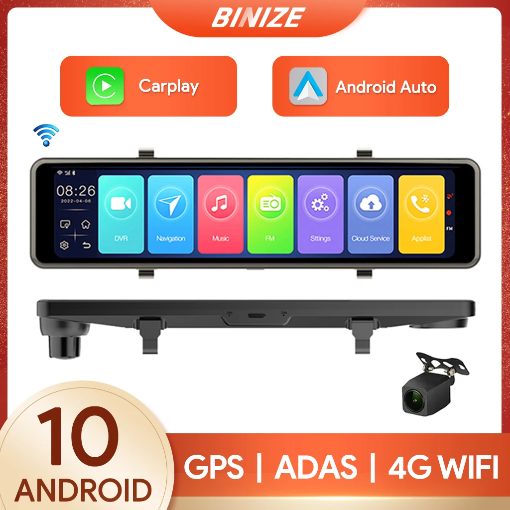 Binize 11.26 Inch Car Dash Cam Recorder Rearview Mirror Carplay Android Auto Touch Screen Android 10.0 4G+64G
Binize 11.26 Inch Car Dash Cam Recorder Rearview Mirror Carplay Android Auto Touch Screen Android 10.0 4G+64G