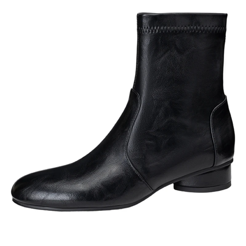 Осенние винтажные эластичные тонкие женские ботильоны, модная обувь из мягкой кожи, женские элегантные современные короткие ботильоны на толстом низком каблуке
Осенние винтажные эластичные тонкие женские ботильоны, модная обувь из мягкой кожи, женские элегантные современные короткие ботильоны на толстом низком каблуке