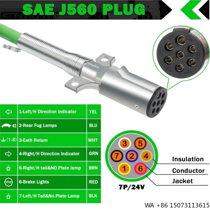 7-Pin Injection Trailer Plug with 15 FT Spring Cable Insulated Coiled Cable High Quality
7-Pin Injection Trailer Plug with 15 FT Spring Cable Insulated Coiled Cable High Quality
