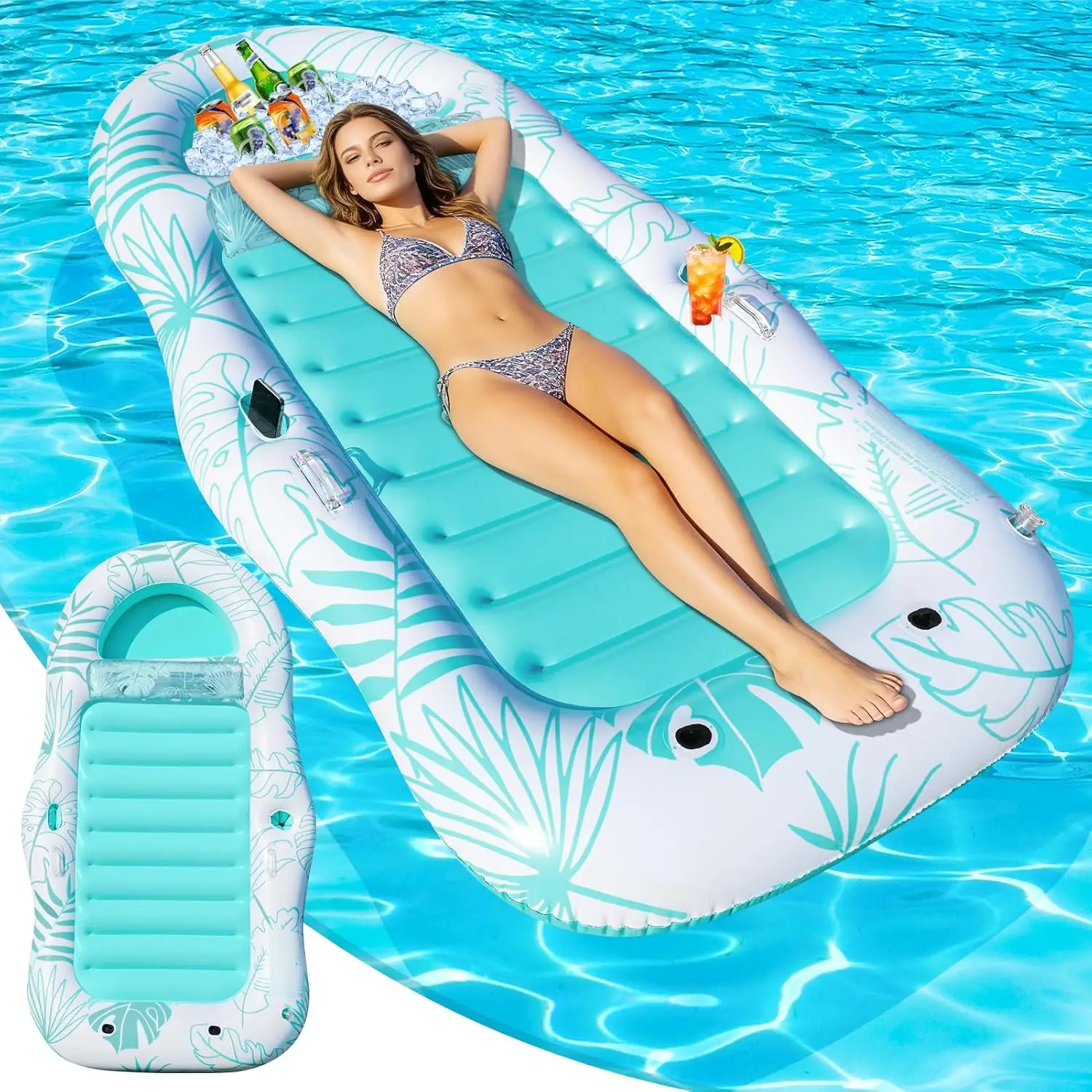 Inflatable Pool Floats Adult, 87"x 47" Pool Lounger Float with Storage Cooler for Pets, 2 in Tanning Pool Floaties w/Cu
Inflatable Pool Floats Adult, 87"x 47" Pool Lounger Float with Storage Cooler for Pets, 2 in Tanning Pool Floaties w/Cu