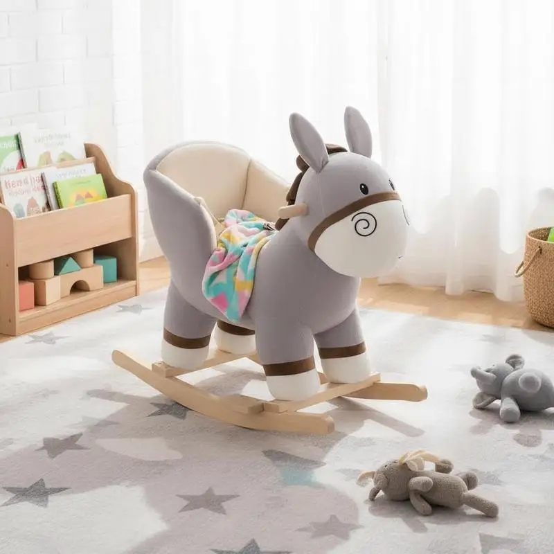 Rocking horse donkey model Musical function Saddle Great comfort Soft short plush Poplar wood Grey dim. 61L x 34W x 58H cm
Rocking horse donkey model Musical function Saddle Great comfort Soft short plush Poplar wood Grey dim. 61L x 34W x 58H cm