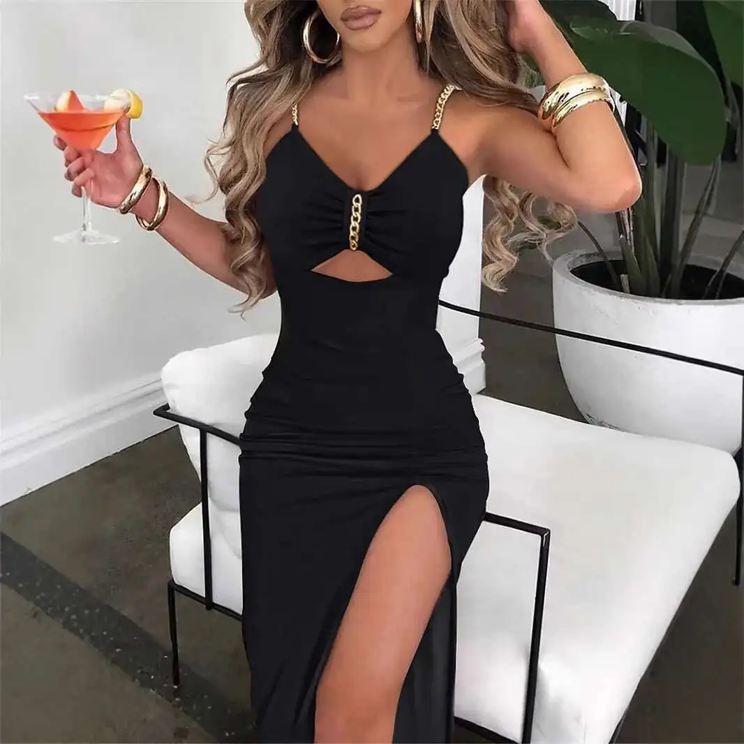 2025 New Fashion Split Chain Hollow Wrap Hip Sleeveless V-neck Women's Dress Corset 2025 Summer Dress Robe Vestido Women
2025 New Fashion Split Chain Hollow Wrap Hip Sleeveless V-neck Women's Dress Corset 2025 Summer Dress Robe Vestido Women