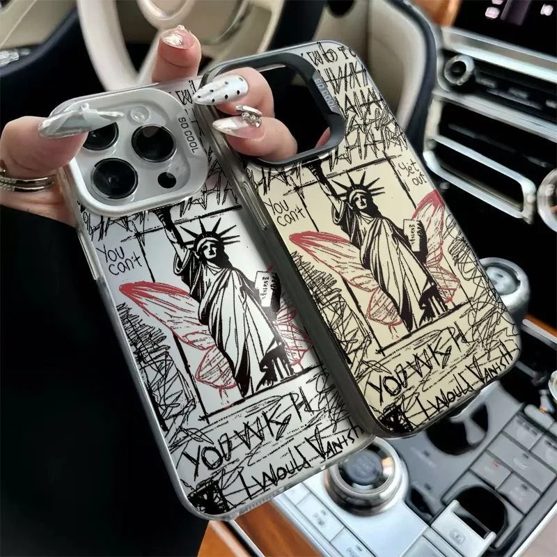 Luxury Statue of Liberty Graffiti tags Silver Soft Case protection for iPhone 12 13 14 15 plus 16 Pro Max X Hard Cover
Luxury Statue of Liberty Graffiti tags Silver Soft Case protection for iPhone 12 13 14 15 plus 16 Pro Max X Hard Cover