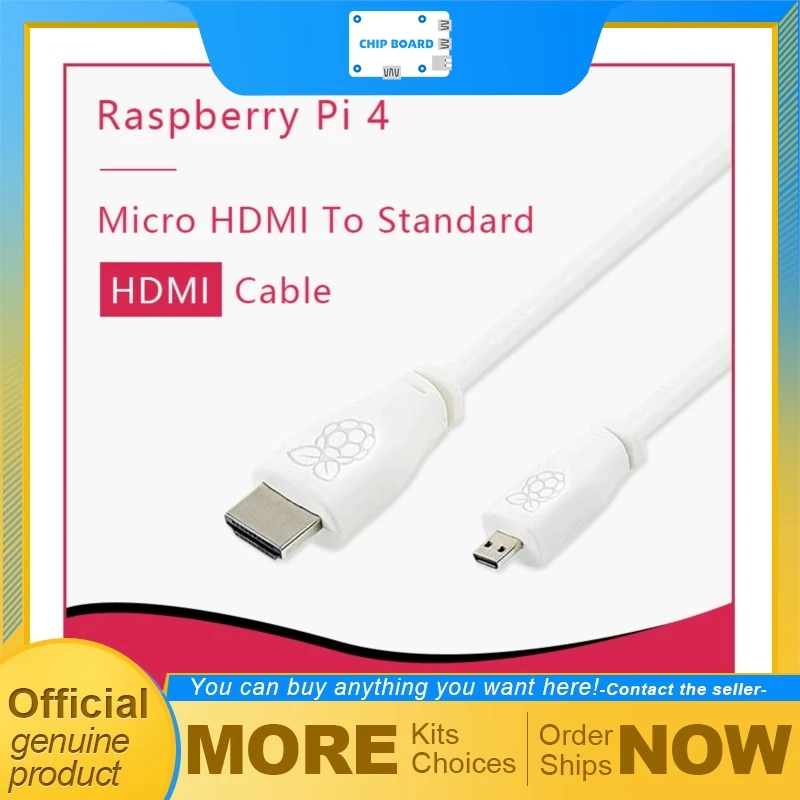 Official Raspberry Pi HDMI Cable for Models Four and Five, Micro HDMI to Standard HDMI, One Meter and Two Meter Lengths
Official Raspberry Pi HDMI Cable for Models Four and Five, Micro HDMI to Standard HDMI, One Meter and Two Meter Lengths
