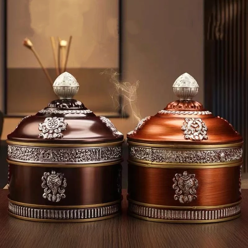 Tibetan-Style Eight Auspicious Tsampa Box,Copper Gelsang Flower Texture Organizer,Food Storage Jar,Buddhist Item Decorative
Tibetan-Style Eight Auspicious Tsampa Box,Copper Gelsang Flower Texture Organizer,Food Storage Jar,Buddhist Item Decorative