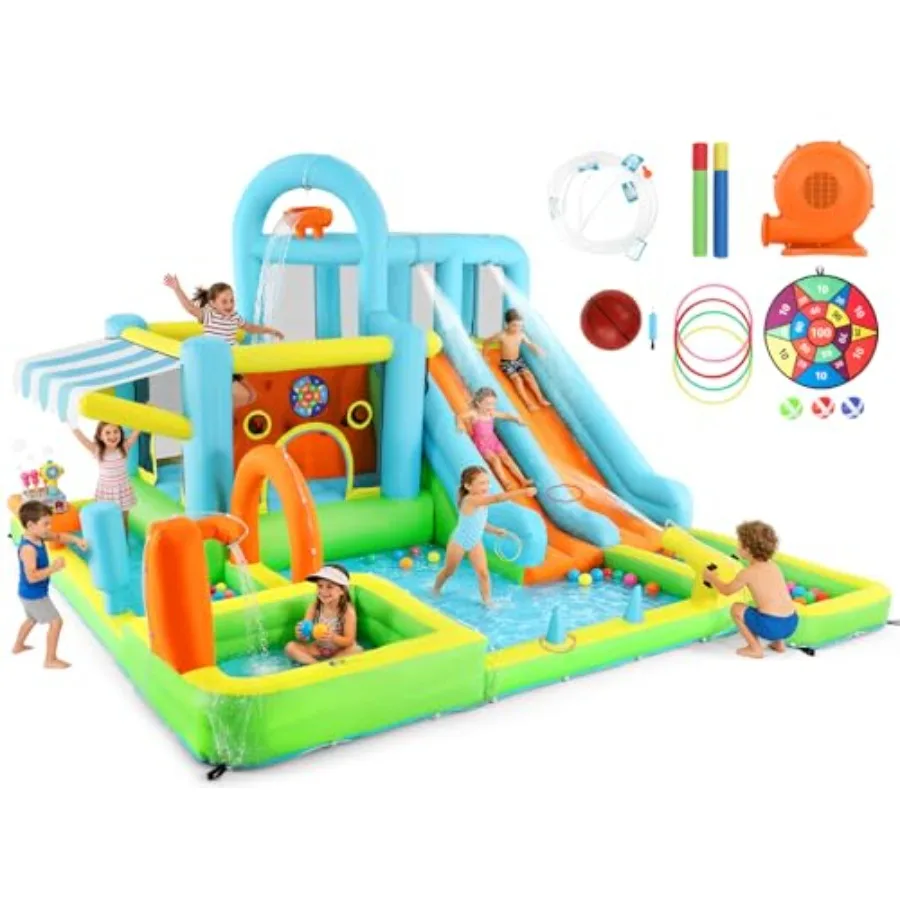 Inflatable Water Slide Bounce House for Luxury Heavy Duty Blow Up Water Park with Double Slides Climbing Wall Splash Pool and S
Inflatable Water Slide Bounce House for Luxury Heavy Duty Blow Up Water Park with Double Slides Climbing Wall Splash Pool and S