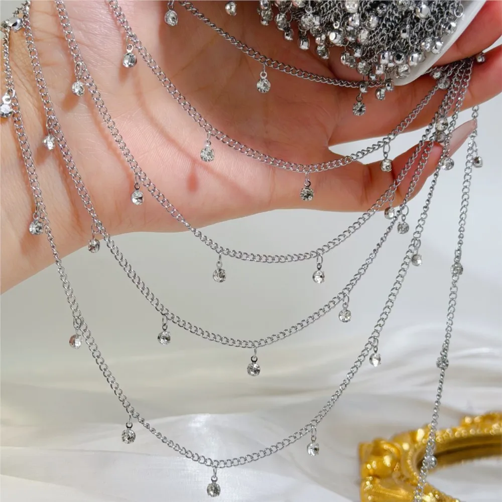 0.5/1/2Meter Minimalist Rhinestone Chain Tassel Chain DIY Headwear Jewelry Making Clothing Decoration Accessories
0.5/1/2Meter Minimalist Rhinestone Chain Tassel Chain DIY Headwear Jewelry Making Clothing Decoration Accessories