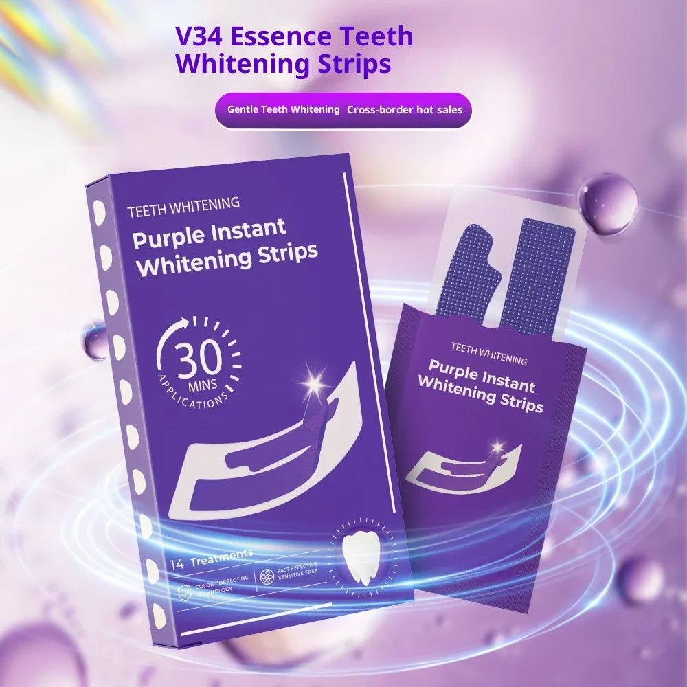 Purple Teeth Whitening Strip No Sensitive V34 Teeth Bleaching Strip,Colour Corrector Instant Teeth Clean Strip Teeth Whiter
Purple Teeth Whitening Strip No Sensitive V34 Teeth Bleaching Strip,Colour Corrector Instant Teeth Clean Strip Teeth Whiter