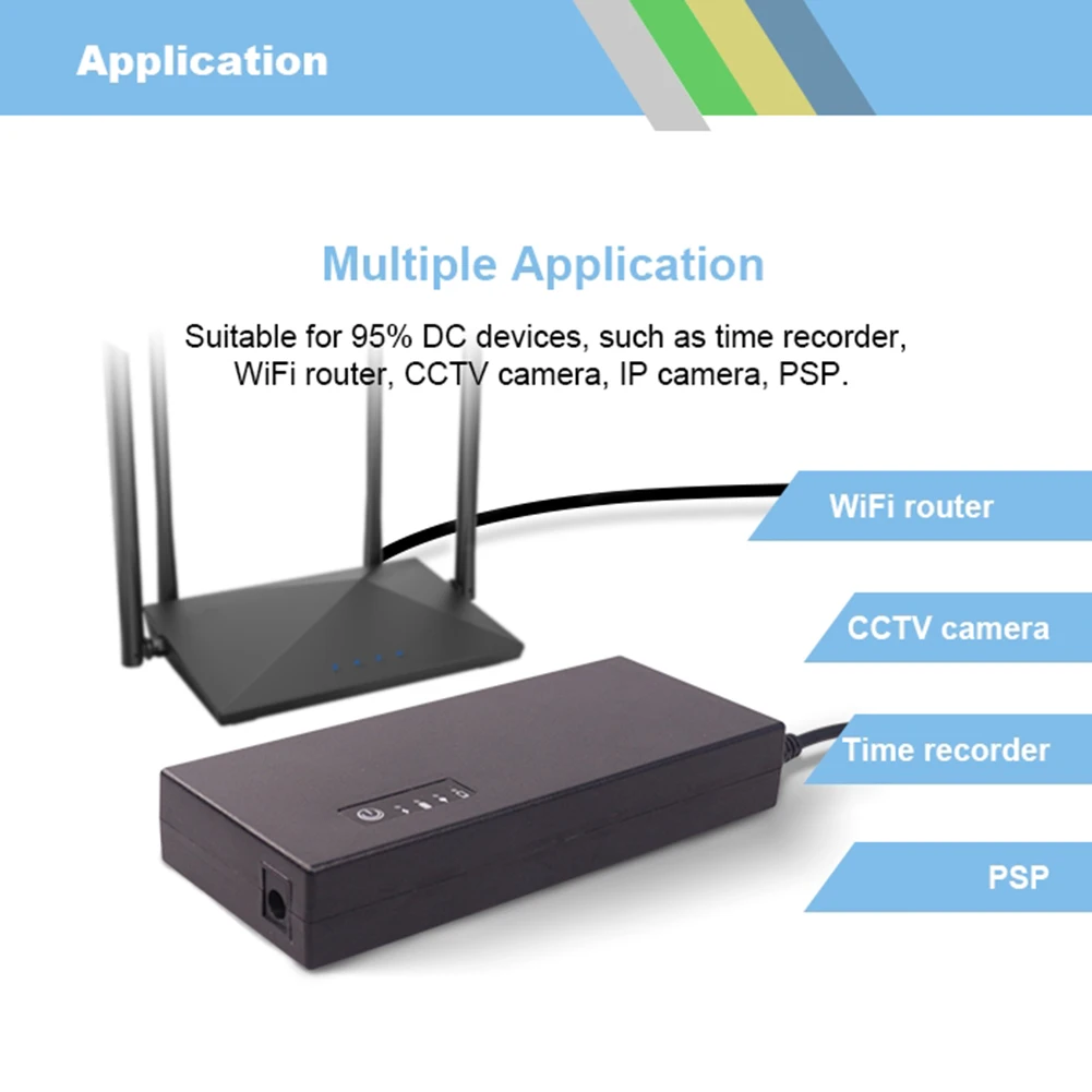 Reliable Backup Power Supply DC 12V 3A UPS for Router and Optical Modems with Overcharge and Over discharge Protections
Reliable Backup Power Supply DC 12V 3A UPS for Router and Optical Modems with Overcharge and Over discharge Protections