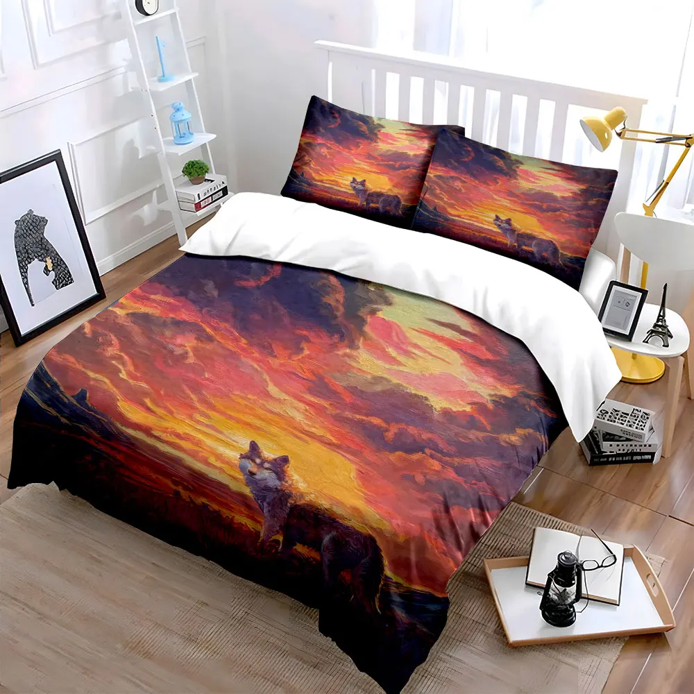 "Sunset Wolf Landscape Decor Set" Soft Comfortable Duvet Cover Bedding Set Included 1*Duvet Cover & 2*Pillowcases, gift
"Sunset Wolf Landscape Decor Set" Soft Comfortable Duvet Cover Bedding Set Included 1*Duvet Cover & 2*Pillowcases, gift
