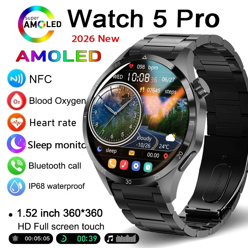 2026 New Smart Watch Men AMOLED Screen GPS Motion trajectory Heart Rate Bluetooth Calls SmartWatch Waterproof for Android&IOS
2026 New Smart Watch Men AMOLED Screen GPS Motion trajectory Heart Rate Bluetooth Calls SmartWatch Waterproof for Android&IOS