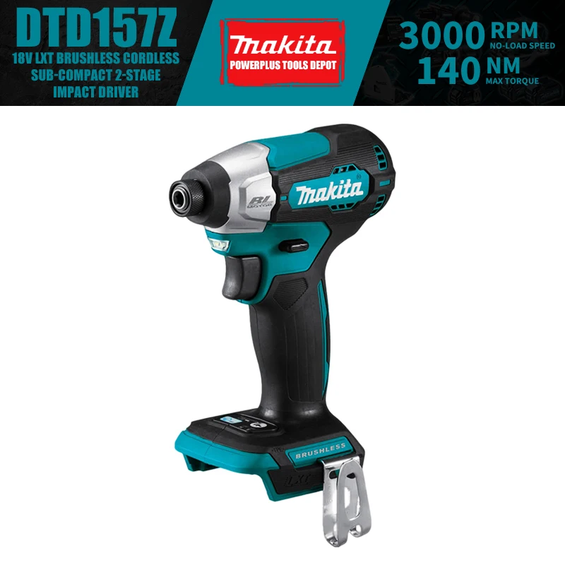 Makita DTD157Z Brushless Cordless Impact Driver Sub-Compact 2-Stage 18V Power Tools Electric Screwdriver 3000RPM 140NM
Makita DTD157Z Brushless Cordless Impact Driver Sub-Compact 2-Stage 18V Power Tools Electric Screwdriver 3000RPM 140NM