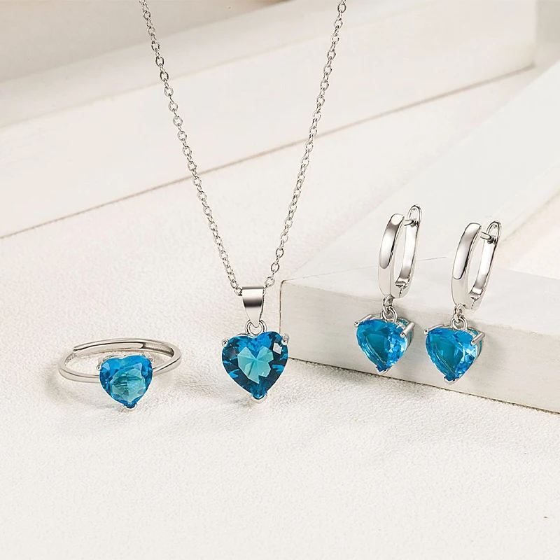Jewelry 4-Piece Sets For Women Heart AAA Zircon Ring Earrings Necklace Wedding Bridal Elegant Party accessories, Holiday Gifts
Jewelry 4-Piece Sets For Women Heart AAA Zircon Ring Earrings Necklace Wedding Bridal Elegant Party accessories, Holiday Gifts