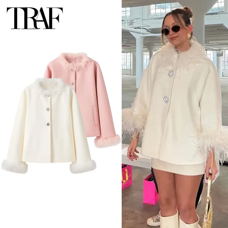 TRAF Elegant Large Size Coat 2025 Women's Warm Winter Long Sleeve Jacket Spring Fashion Casual Beige Pink Coat New In Outerwears
TRAF Elegant Large Size Coat 2025 Women's Warm Winter Long Sleeve Jacket Spring Fashion Casual Beige Pink Coat New In Outerwears