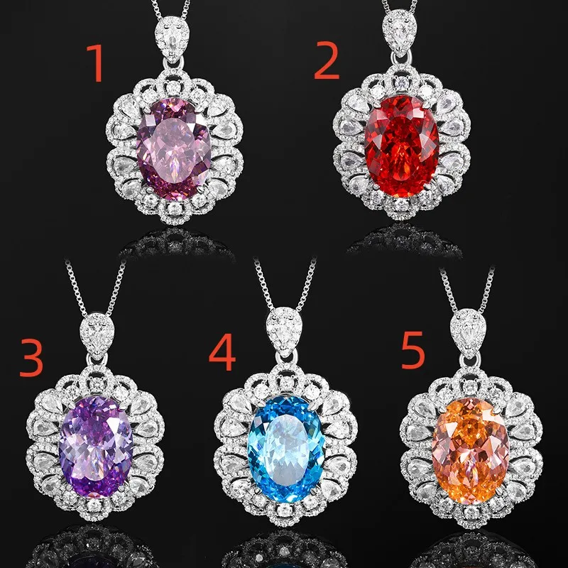 Hollow Style Purple Blue Orange-Red Orange-Pink High Carbond Diamond Pendant Necklace Adjustable Ring Cubic Zircon Jewelry Set
Hollow Style Purple Blue Orange-Red Orange-Pink High Carbond Diamond Pendant Necklace Adjustable Ring Cubic Zircon Jewelry Set