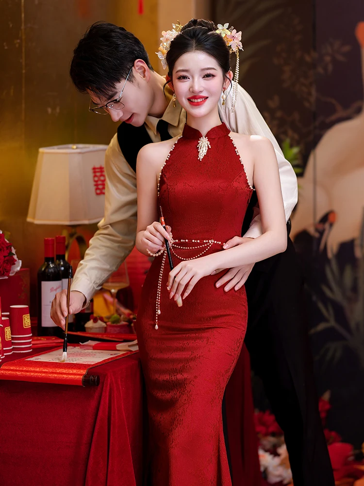 Red Wedding Dr Ele Fi Tail Gown for Engagement Par Beautiful Chinese Sle Cus-Made Bridal Costume Luxury Sensa...
Red Wedding Dr Ele Fi Tail Gown for Engagement Par Beautiful Chinese Sle Cus-Made Bridal Costume Luxury Sensa...