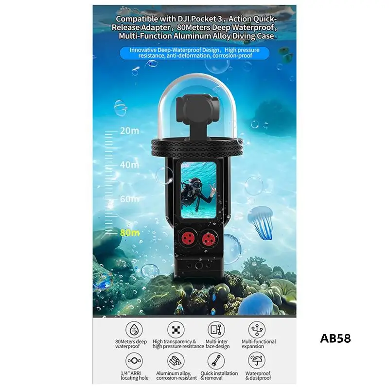 For DJI Osmo Pocket 3 Gimbal Camera Waterproof Shell Quick Installation Expansion 80 Meters Deep Sea Diving Shell
For DJI Osmo Pocket 3 Gimbal Camera Waterproof Shell Quick Installation Expansion 80 Meters Deep Sea Diving Shell