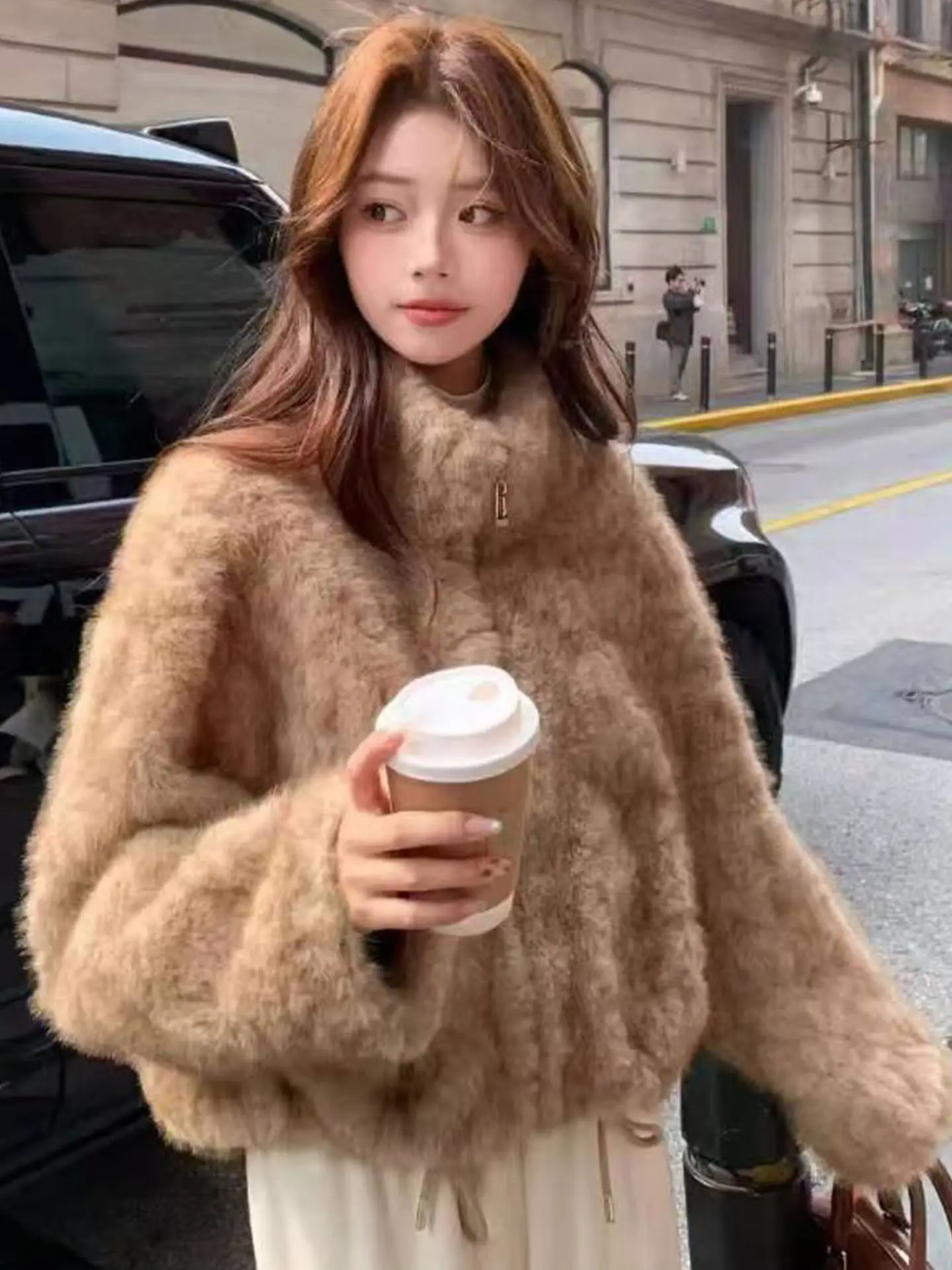 Autumn Winter Short Plush Jacket Women's Soft Style Loose Stand Collar Fur Leather Integrated Warm Top Female Outerwear
Autumn Winter Short Plush Jacket Women's Soft Style Loose Stand Collar Fur Leather Integrated Warm Top Female Outerwear