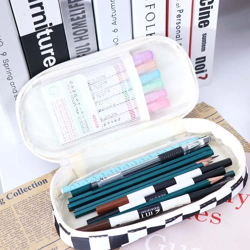Portable Office Supplies Student Children Simple Checkerboard Pencil Case Stationery Bag Pencil Bag Large Capacity
Portable Office Supplies Student Children Simple Checkerboard Pencil Case Stationery Bag Pencil Bag Large Capacity