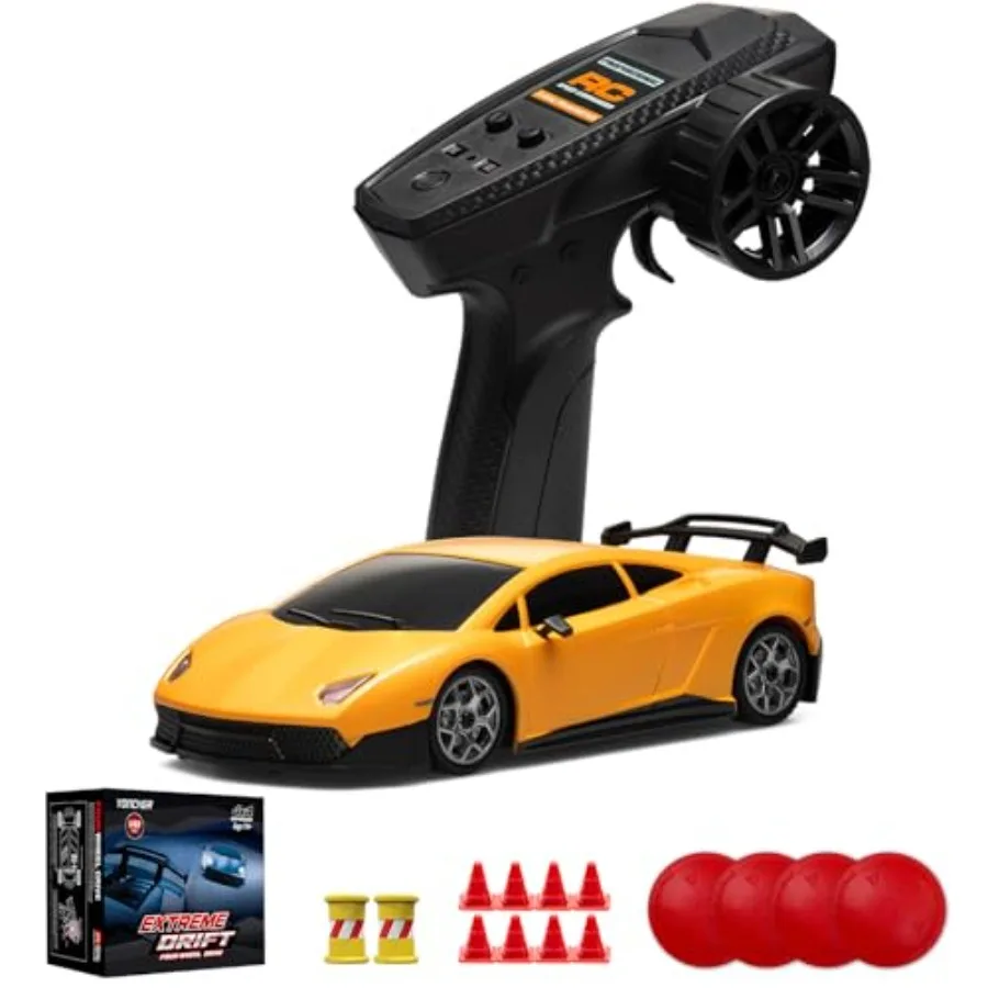 Mini RC Drift Car for Indoor/Outdoor Use ABS Plastic Body Yellow Gyro-Stabilized 4WD Drifting with Full Proportional Control Tu
Mini RC Drift Car for Indoor/Outdoor Use ABS Plastic Body Yellow Gyro-Stabilized 4WD Drifting with Full Proportional Control Tu