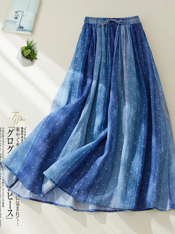 Artistic Long A-Line Skirt Double Layer Lightweight Commuter Style Floral Print High Waist Midi Skirt for Women Spring Summer
Artistic Long A-Line Skirt Double Layer Lightweight Commuter Style Floral Print High Waist Midi Skirt for Women Spring Summer