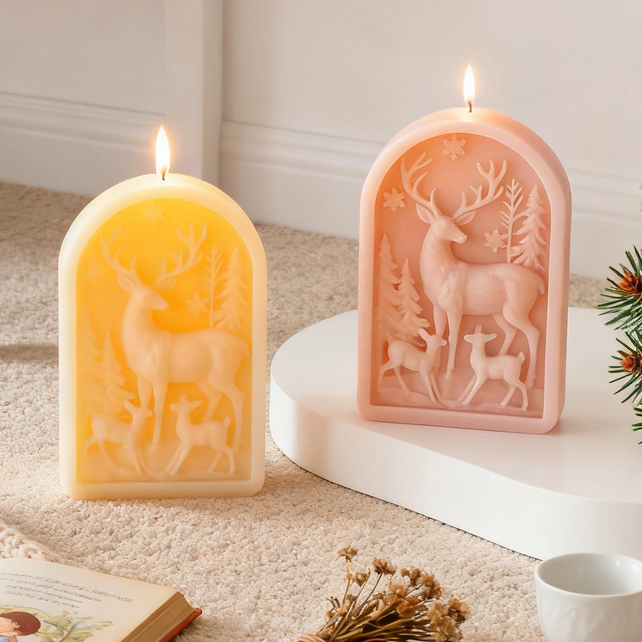 Christmas Elk Relief Silicone Mold DIY Scented Candle Wax Plaster Gift Holiday Home Decor Ornament
Christmas Elk Relief Silicone Mold DIY Scented Candle Wax Plaster Gift Holiday Home Decor Ornament