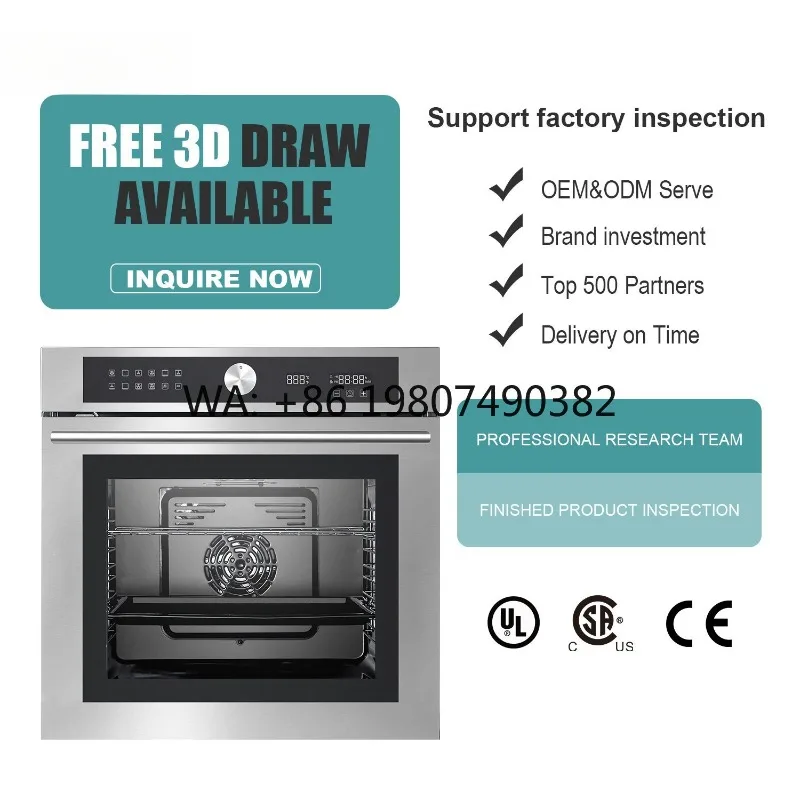 Stainless Steel Built-In Oven, 80L Large Capacity, LED Touch Control, Multifunctional Convection Air Fryer for Home Cooking
Stainless Steel Built-In Oven, 80L Large Capacity, LED Touch Control, Multifunctional Convection Air Fryer for Home Cooking