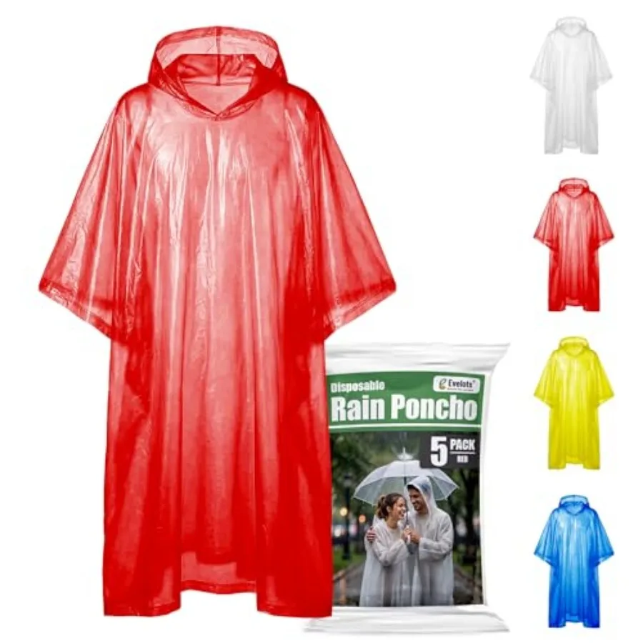 Evelots Rain Poncho for Adults - Disposable Raincoats with Hood - Unisex, Durable Thick Plastic
Evelots Rain Poncho for Adults - Disposable Raincoats with Hood - Unisex, Durable Thick Plastic