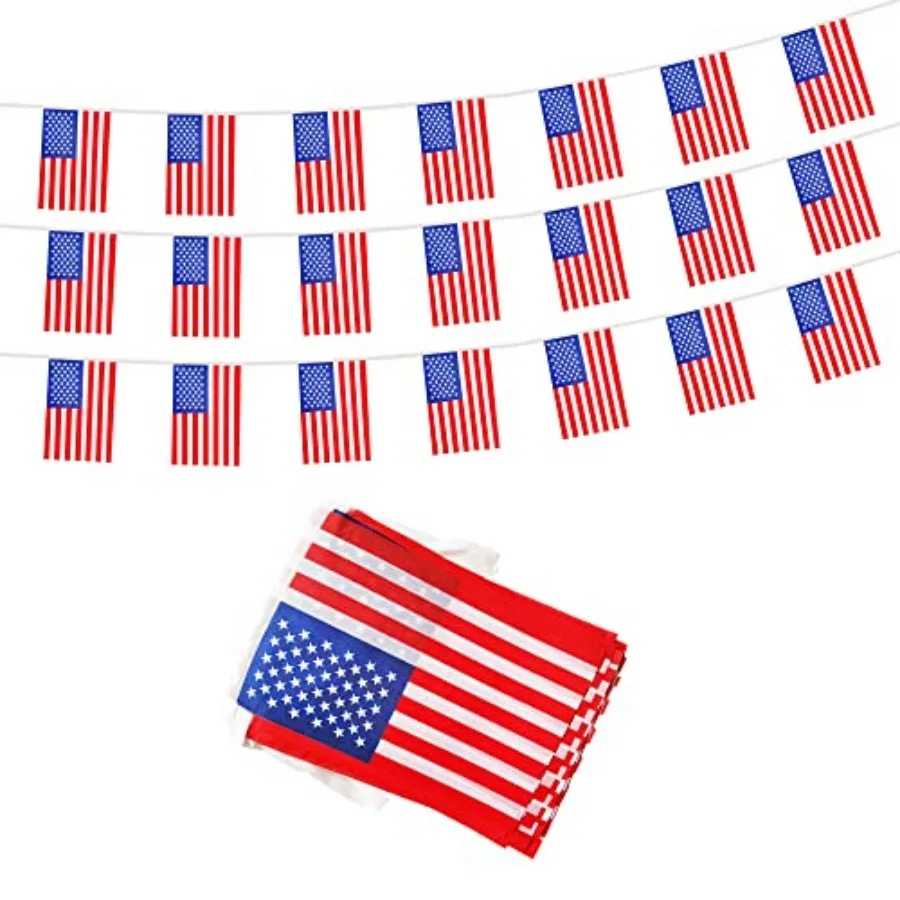 50 Feet Banner Flag String, 38 Pcs American Small Mini Flags, 4th of July Independence Day, Patriotic Events, Sports, Bars Deco
50 Feet Banner Flag String, 38 Pcs American Small Mini Flags, 4th of July Independence Day, Patriotic Events, Sports, Bars Deco