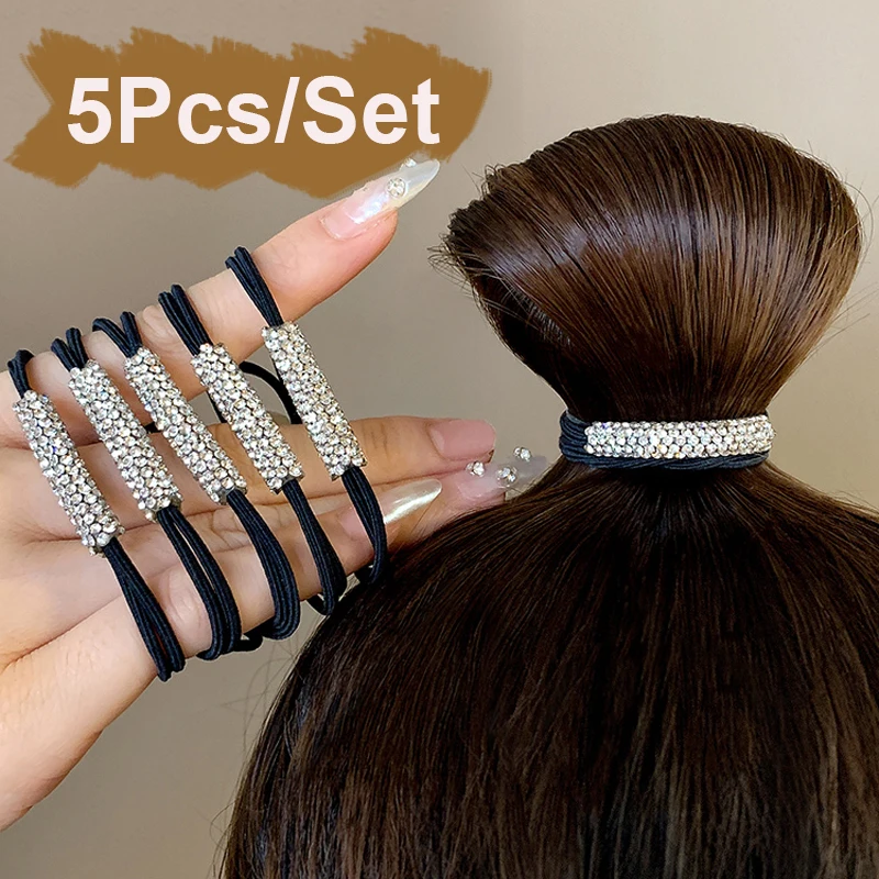 5pcs/pack Shiny Crystal Rhinestone Hair Rope Women Girls Sweet Head Rope High Elastic Rubber Band Headdress Hair Accessories
5pcs/pack Shiny Crystal Rhinestone Hair Rope Women Girls Sweet Head Rope High Elastic Rubber Band Headdress Hair Accessories