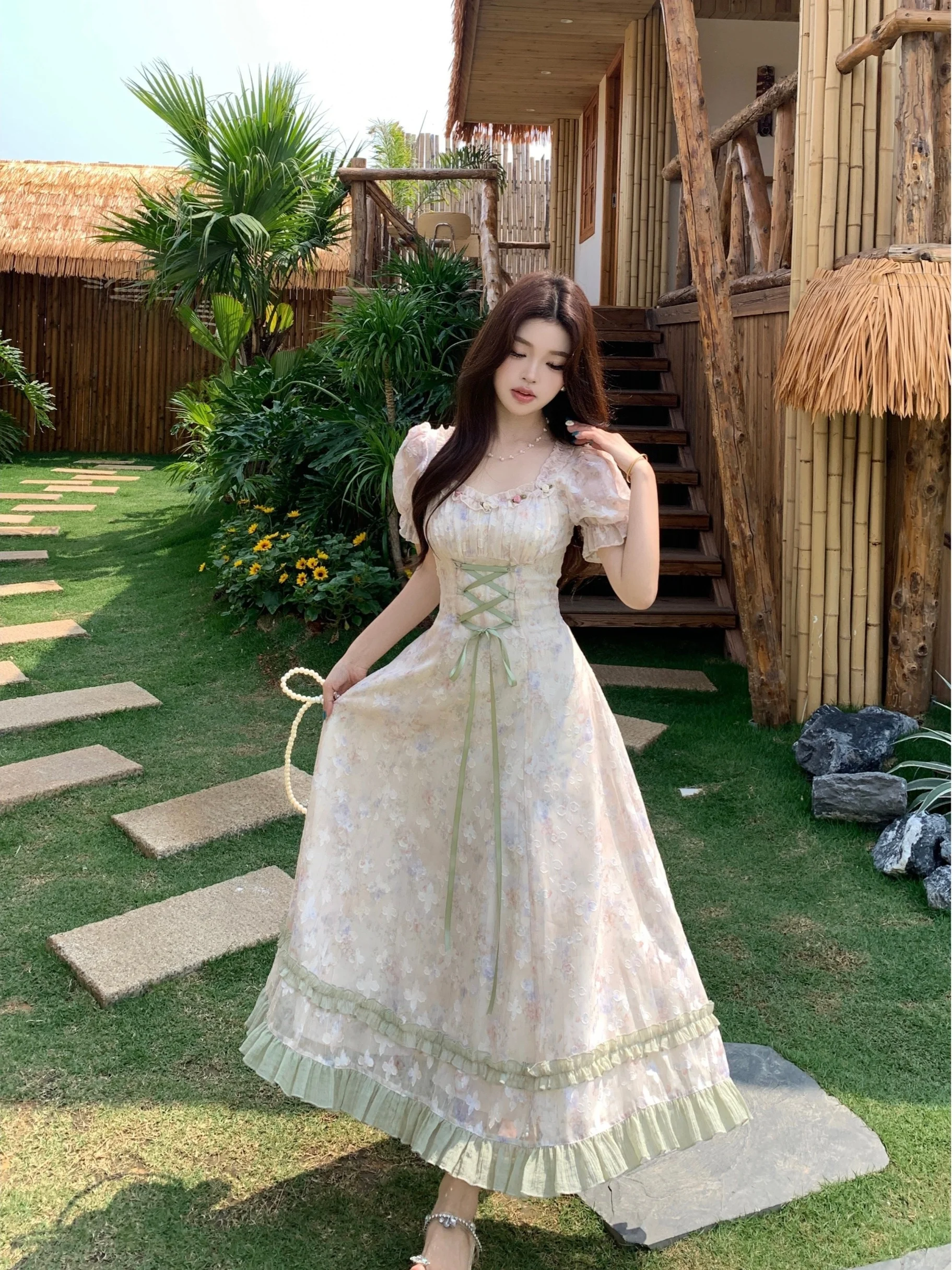Sweet Floral Print Maxi Dress with Belt And Puffy Sleeves for plus Size Women Korean Style Commute A-Line Long Dress
Sweet Floral Print Maxi Dress with Belt And Puffy Sleeves for plus Size Women Korean Style Commute A-Line Long Dress
