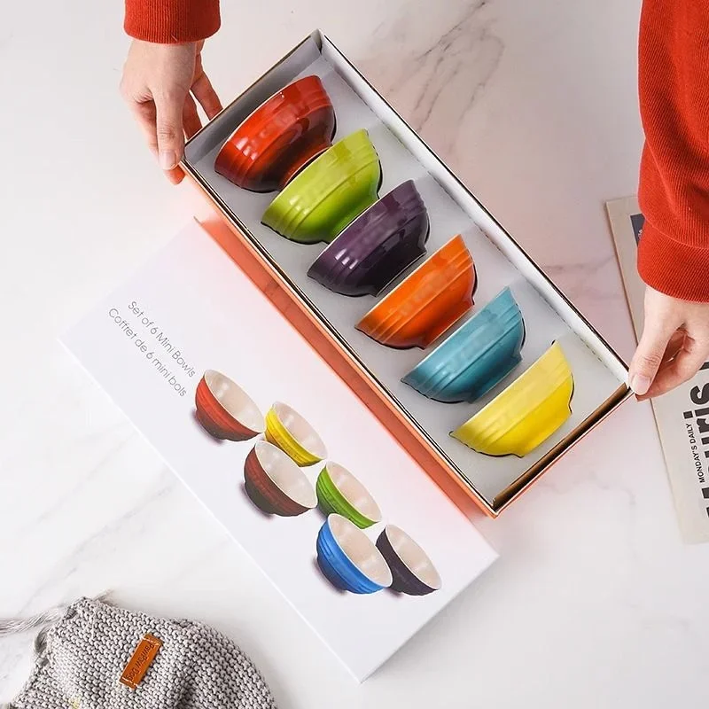Le Creuset Rainbow Colored Dessert Bowl Set Ceramic Dinnerware Rice Bowl Soup Bowl Gift Box Set Luxury round Shape Adult Use
Le Creuset Rainbow Colored Dessert Bowl Set Ceramic Dinnerware Rice Bowl Soup Bowl Gift Box Set Luxury round Shape Adult Use