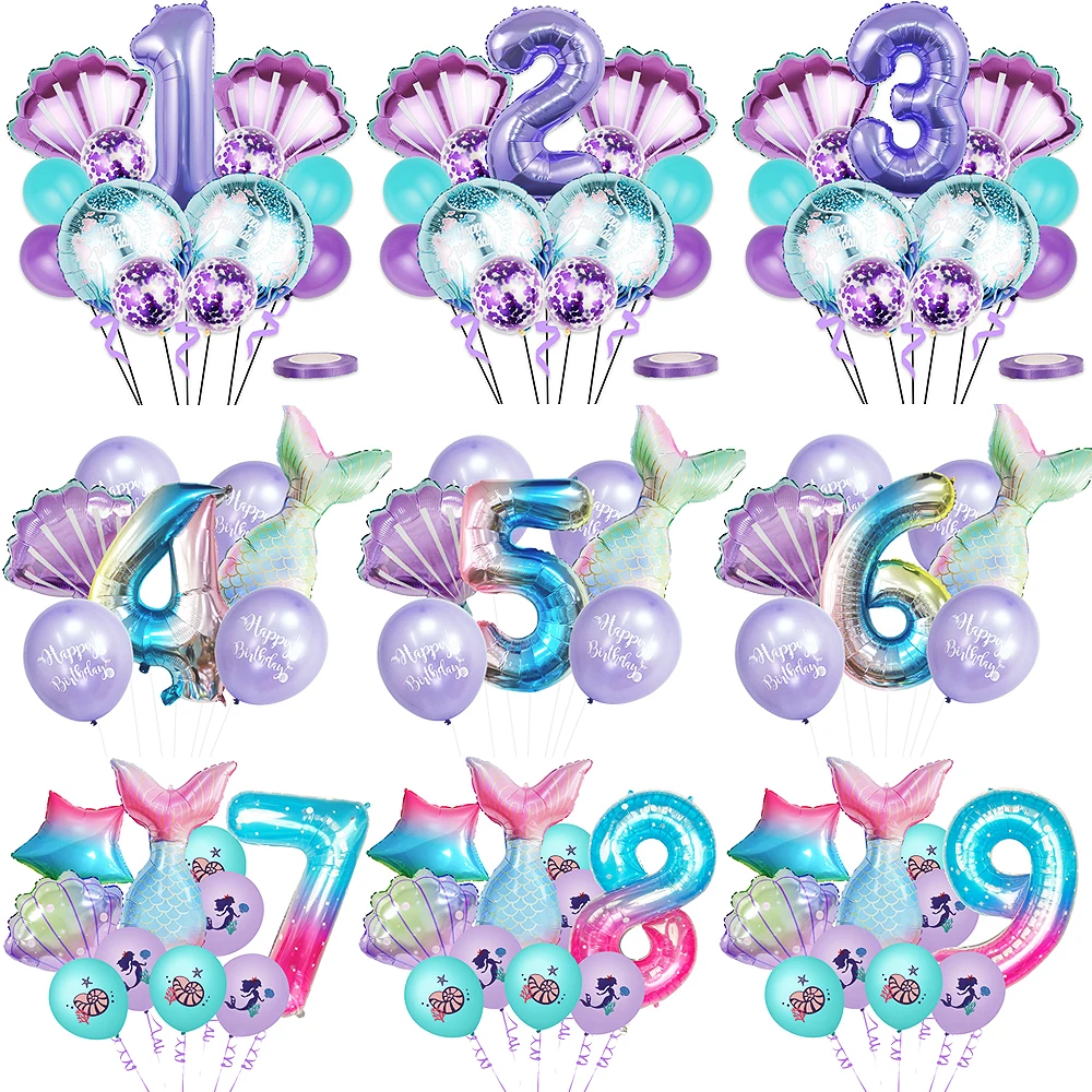 Mermaid Birthday Balloons Set 32inch Number Foil Balloon Baby Shower Kids Girls Little Mermaid Theme Birthday Party Decorations
Mermaid Birthday Balloons Set 32inch Number Foil Balloon Baby Shower Kids Girls Little Mermaid Theme Birthday Party Decorations