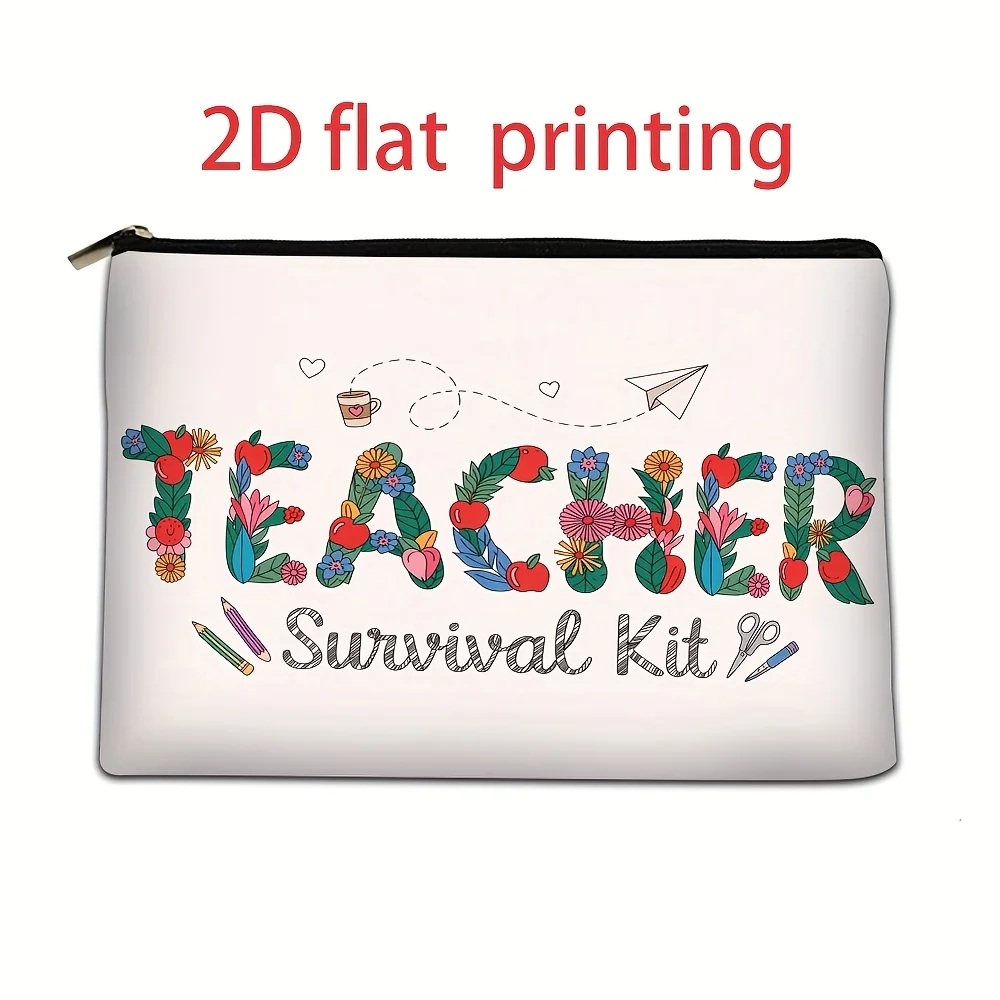 Makeup Bag with an Artistic "Teacher Survival Kit" Themed Design Toiletry Bag for Small Suitable for Emergency Snack Storage
Makeup Bag with an Artistic "Teacher Survival Kit" Themed Design Toiletry Bag for Small Suitable for Emergency Snack Storage