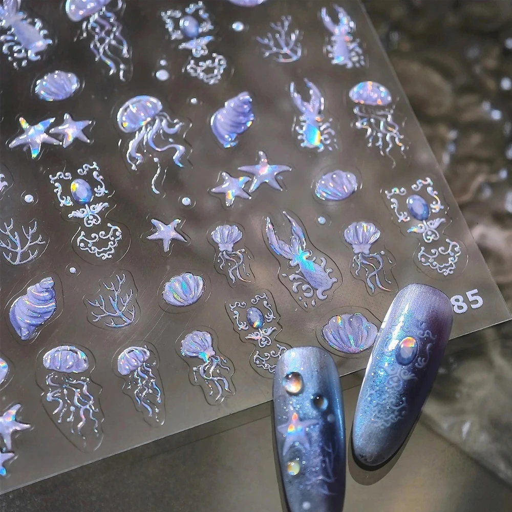 Glitter Dreamy Jellyfish Starfish Mermaid Tail Conch Shell Coral Whale 3D Nail Art Stickers Summer Ocean Lovely Manicure Decals
Glitter Dreamy Jellyfish Starfish Mermaid Tail Conch Shell Coral Whale 3D Nail Art Stickers Summer Ocean Lovely Manicure Decals