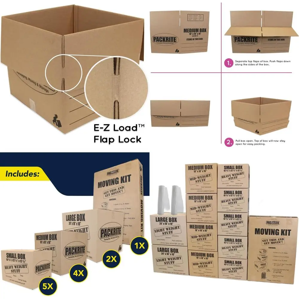 Complete Dorm Moving Kit: 12 Boxes (L/M/S), Tape, Bubble Wrap, Markers for Efficient Packing
Complete Dorm Moving Kit: 12 Boxes (L/M/S), Tape, Bubble Wrap, Markers for Efficient Packing