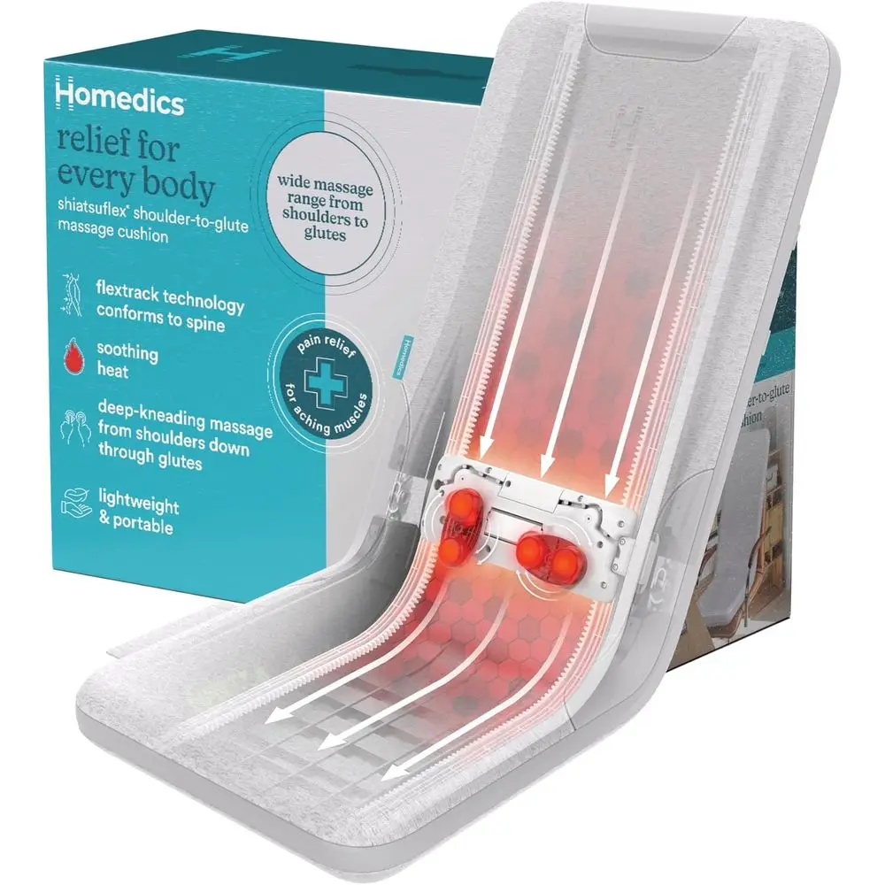 Deep-Kneading Massage Cushion with Heat, Shiatsu Therapy, Track Technology, Portable for Back, Shoulders & Legs
Deep-Kneading Massage Cushion with Heat, Shiatsu Therapy, Track Technology, Portable for Back, Shoulders & Legs
